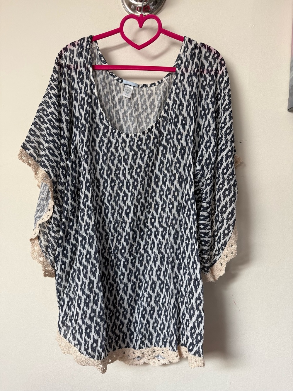 Eberjey Crochet-Trim Scoop Tunic